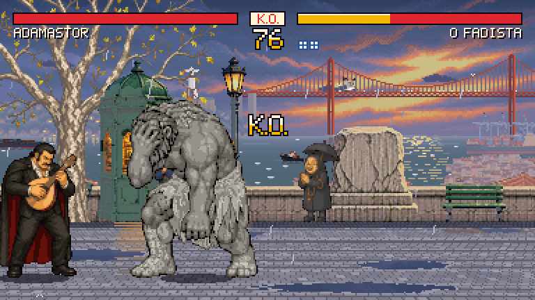 Adamastor turned to stone after a knockout against O Fadista